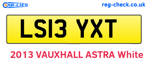 LS13YXT are the vehicle registration plates.