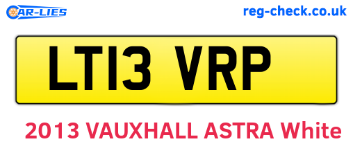 LT13VRP are the vehicle registration plates.