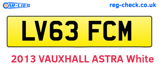 LV63FCM are the vehicle registration plates.
