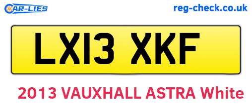 LX13XKF are the vehicle registration plates.