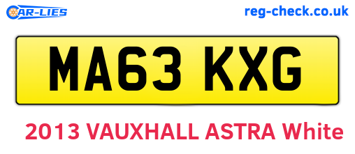 MA63KXG are the vehicle registration plates.