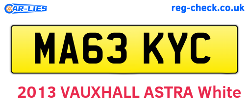 MA63KYC are the vehicle registration plates.