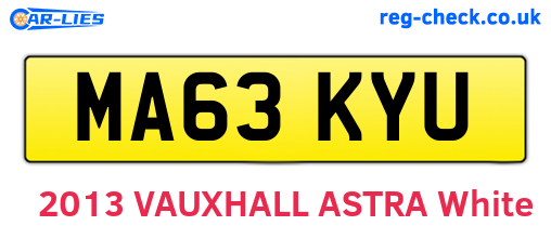 MA63KYU are the vehicle registration plates.