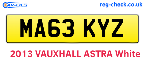 MA63KYZ are the vehicle registration plates.