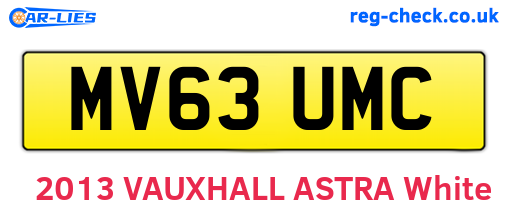 MV63UMC are the vehicle registration plates.