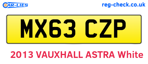 MX63CZP are the vehicle registration plates.