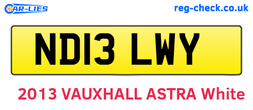 ND13LWY are the vehicle registration plates.
