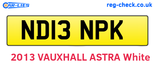 ND13NPK are the vehicle registration plates.