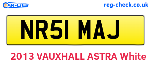 NR51MAJ are the vehicle registration plates.