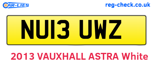 NU13UWZ are the vehicle registration plates.