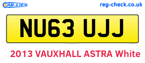 NU63UJJ are the vehicle registration plates.
