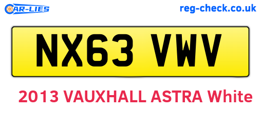 NX63VWV are the vehicle registration plates.