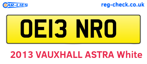 OE13NRO are the vehicle registration plates.