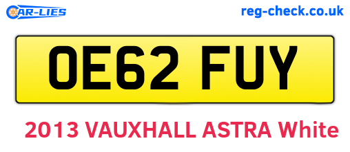 OE62FUY are the vehicle registration plates.