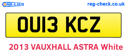 OU13KCZ are the vehicle registration plates.