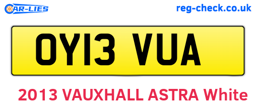 OY13VUA are the vehicle registration plates.