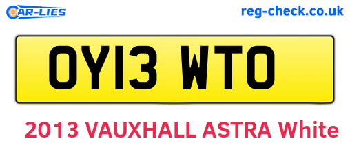 OY13WTO are the vehicle registration plates.