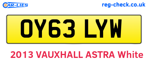 OY63LYW are the vehicle registration plates.
