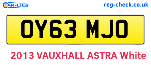 OY63MJO are the vehicle registration plates.