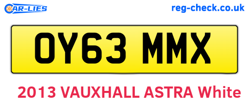 OY63MMX are the vehicle registration plates.