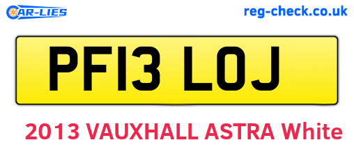 PF13LOJ are the vehicle registration plates.