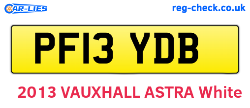 PF13YDB are the vehicle registration plates.