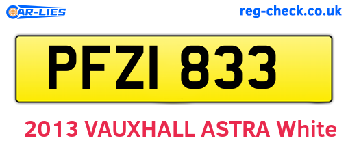 PFZ1833 are the vehicle registration plates.