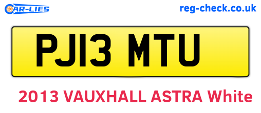 PJ13MTU are the vehicle registration plates.
