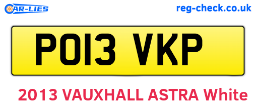 PO13VKP are the vehicle registration plates.
