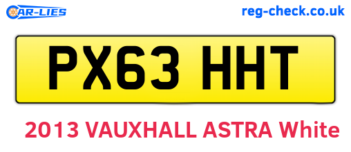 PX63HHT are the vehicle registration plates.