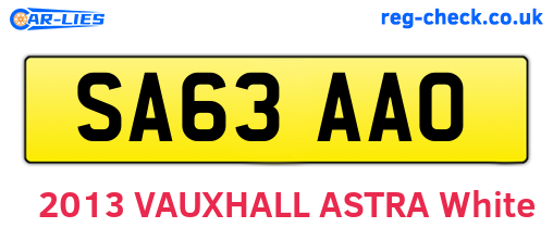SA63AAO are the vehicle registration plates.