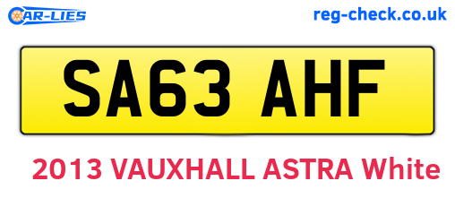 SA63AHF are the vehicle registration plates.