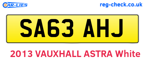 SA63AHJ are the vehicle registration plates.