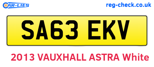 SA63EKV are the vehicle registration plates.