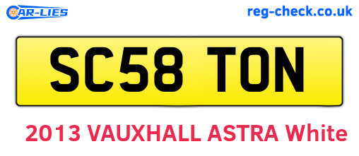 SC58TON are the vehicle registration plates.
