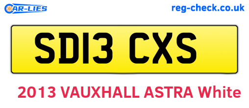 SD13CXS are the vehicle registration plates.