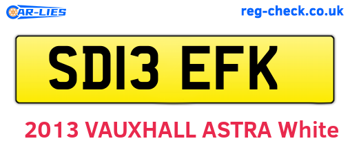 SD13EFK are the vehicle registration plates.