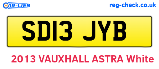 SD13JYB are the vehicle registration plates.