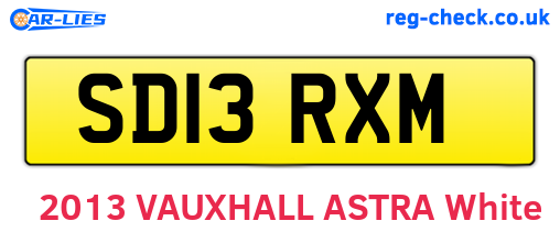SD13RXM are the vehicle registration plates.