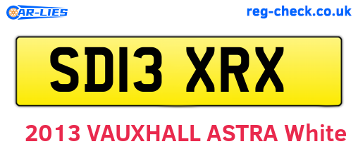 SD13XRX are the vehicle registration plates.