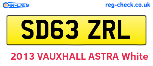 SD63ZRL are the vehicle registration plates.