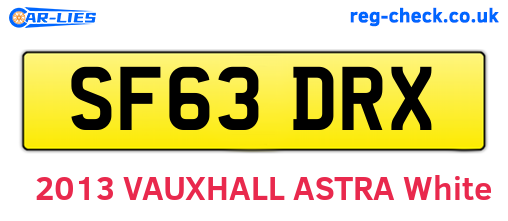 SF63DRX are the vehicle registration plates.