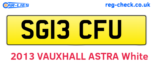 SG13CFU are the vehicle registration plates.
