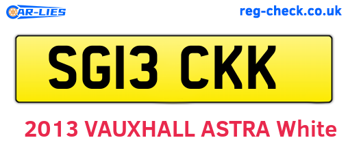 SG13CKK are the vehicle registration plates.