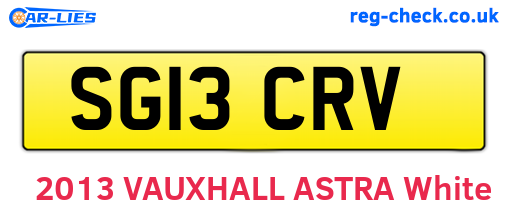 SG13CRV are the vehicle registration plates.