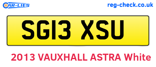 SG13XSU are the vehicle registration plates.