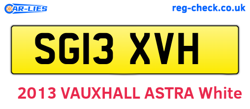SG13XVH are the vehicle registration plates.