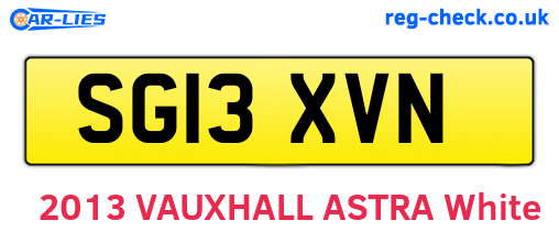 SG13XVN are the vehicle registration plates.