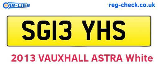 SG13YHS are the vehicle registration plates.
