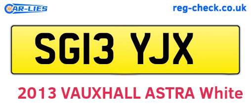 SG13YJX are the vehicle registration plates.